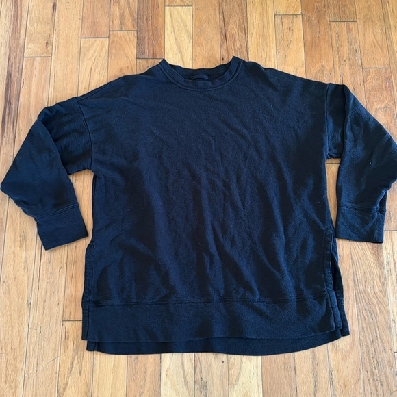 Aerie | Black Oversized Crewneck Sweatshirt | size L - Picture 1 of 5